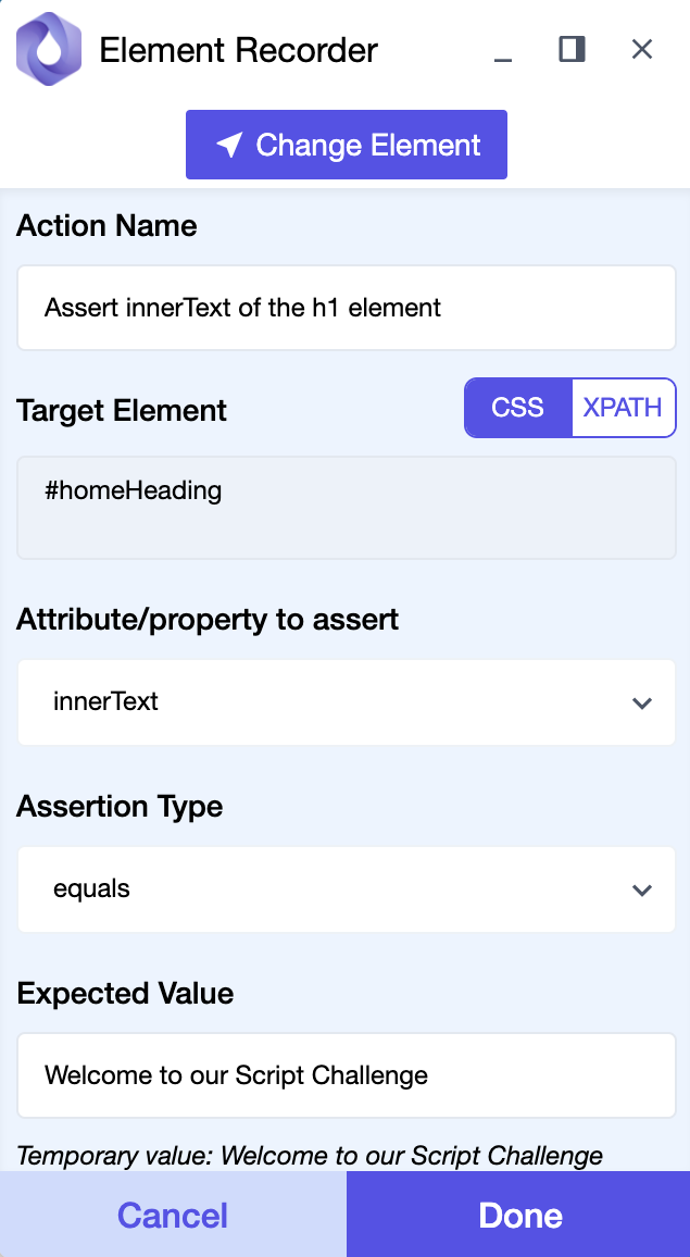 add element assertion - edit details